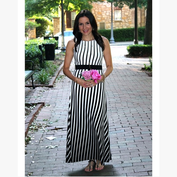 Ann Taylor Dresses & Skirts - • NWT • ANN TAYLOR Black & White Stripe Maxi Dress